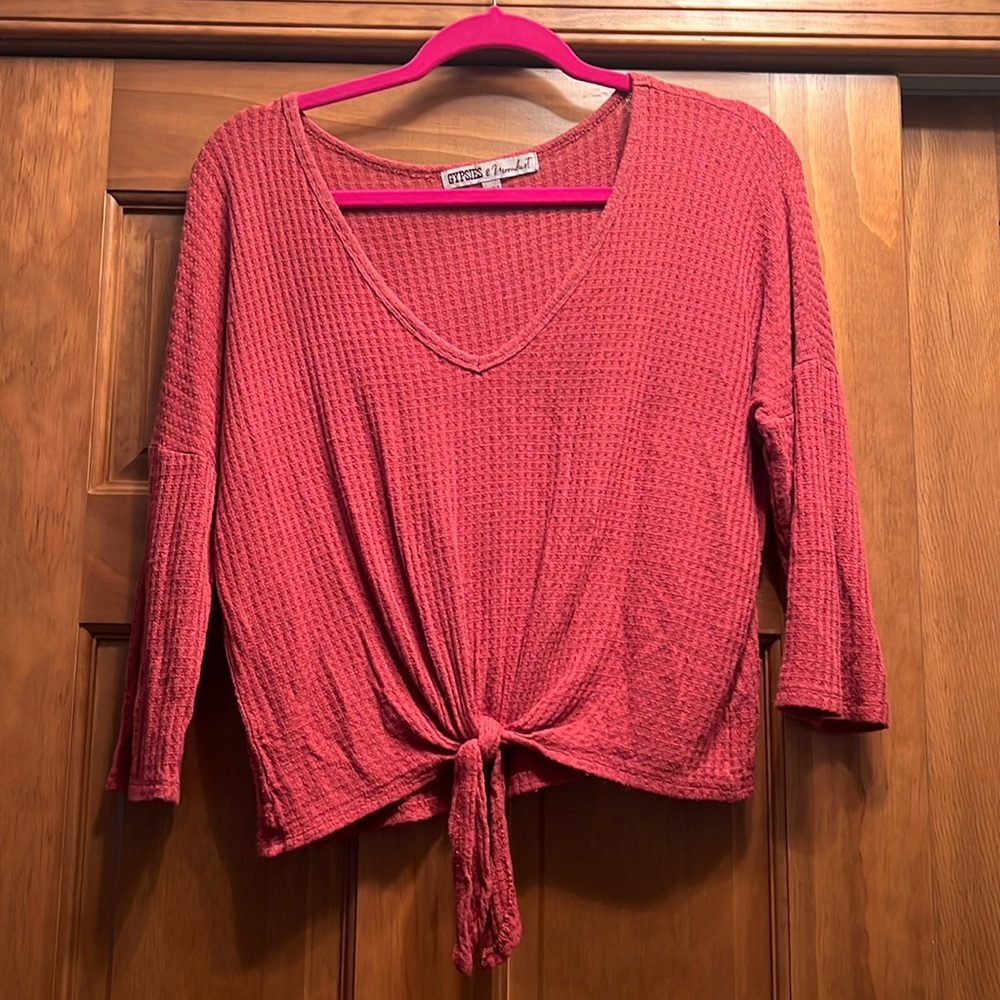 Burnt Orange Waffle Shirt